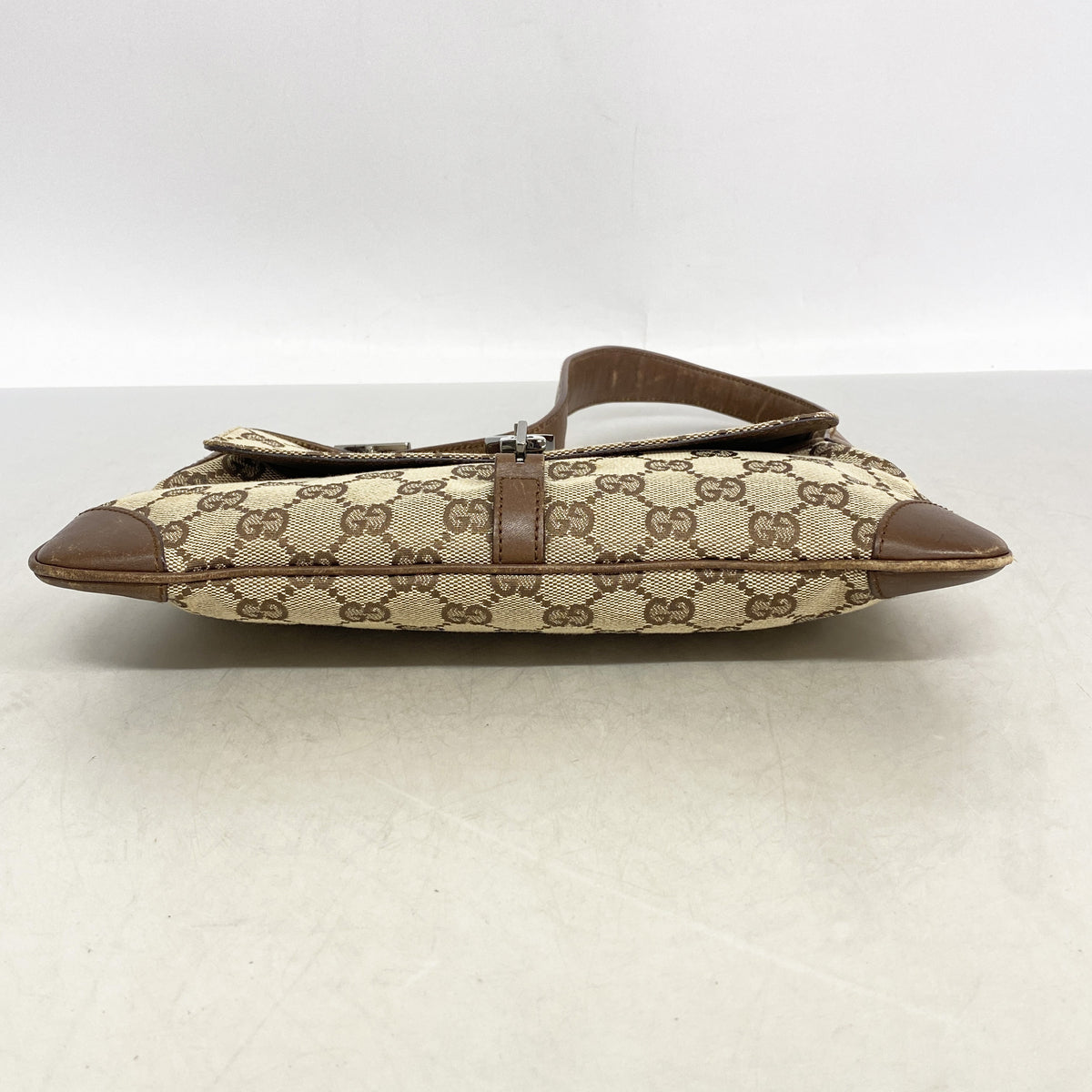 【6kd4340】グッチ ショルダーバッグ GGキャンバス 90667 キャンバス ブラウン シルバー金具【中古】レディース