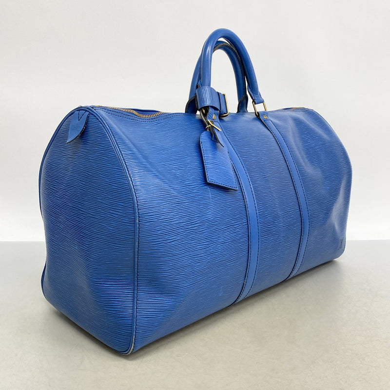 【6kd4341】ルイヴィトン ボストンバッグ エピ キーポル50 M42965 トレドブルー【中古】メンズ レディース ユニセックス