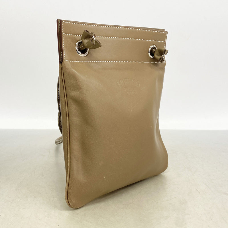 【6kd4347】エルメス ショルダーバッグ サックアリーヌミニ スイフト エトゥープ シルバー金具 B刻印【中古】レディース