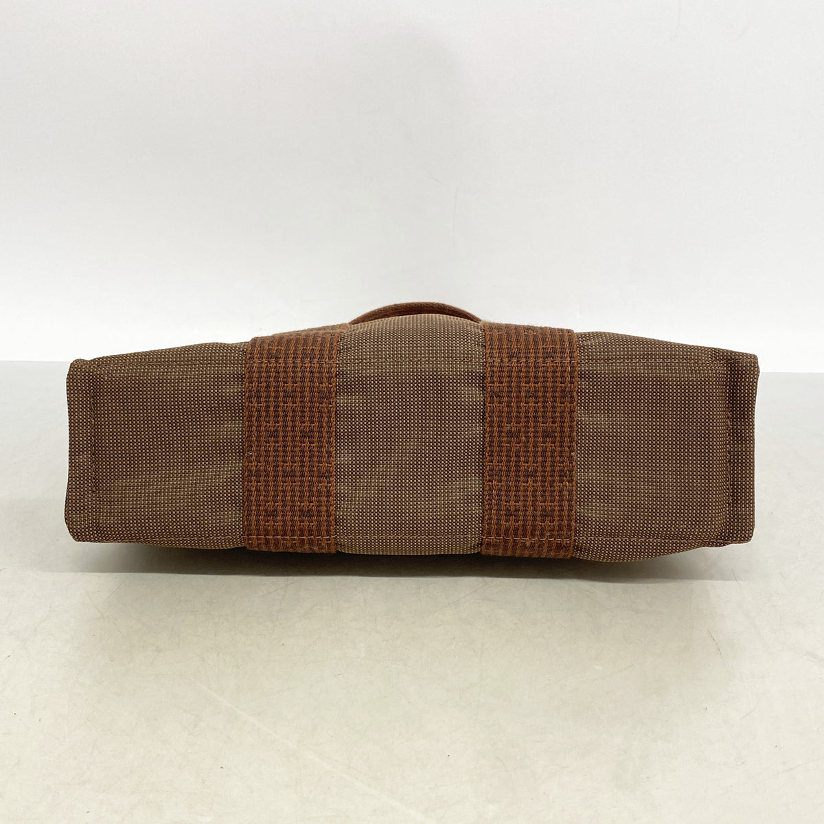 【6kd4348】エルメス トートバッグ エールラインPM ナイロン ブラウン シルバー金具【中古】レディース