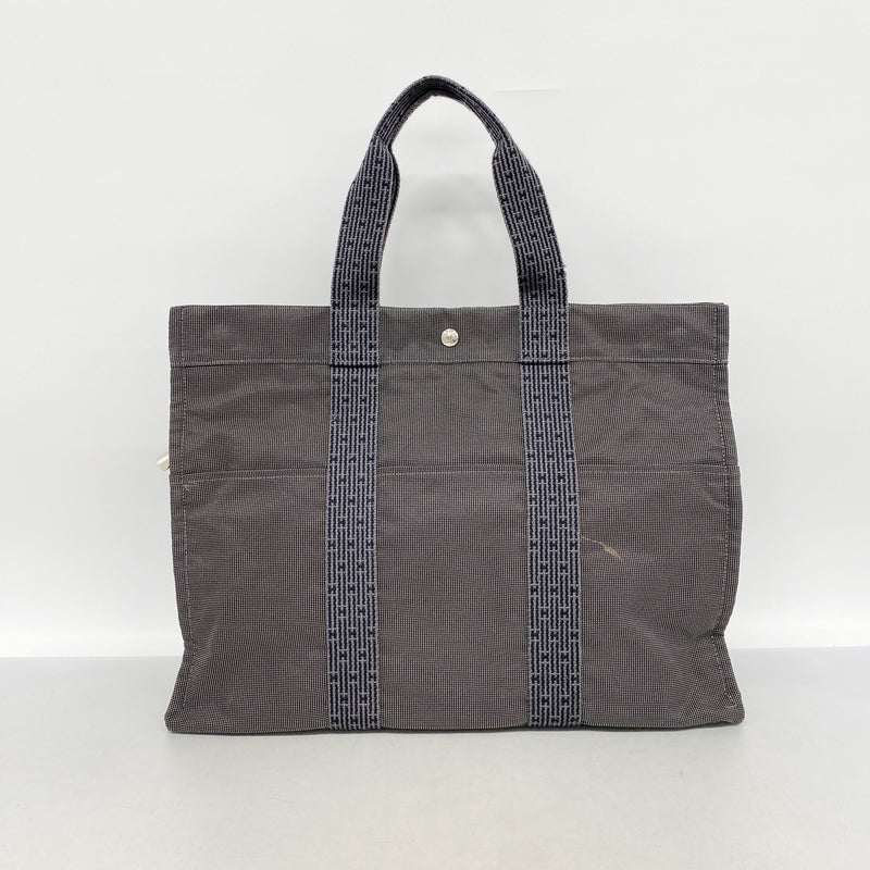 【6kd4357】エルメス トートバッグ エールラインGM ナイロン グレー シルバー金具【中古】メンズ レディース ユニセックス