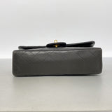 【6kd4359】シャネル ショルダーバッグ マトラッセ Wフラップ Wチェーン ラムスキン ブラック ゴールド金具【中古】レディース