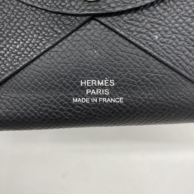 【6kd4366】エルメス コインケース カルヴィデュオ ヴォーエプソン ブラック シルバー金具 U刻印【中古】メンズ レディース ユニセックス