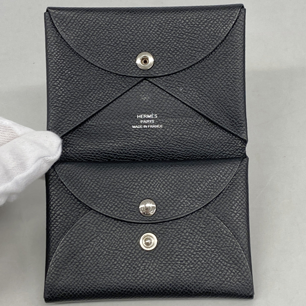 【6kd4366】エルメス コインケース カルヴィデュオ ヴォーエプソン ブラック シルバー金具 U刻印【中古】メンズ レディース ユニセックス