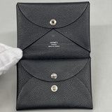 【6kd4366】エルメス コインケース カルヴィデュオ ヴォーエプソン ブラック シルバー金具 U刻印【中古】メンズ レディース ユニセックス