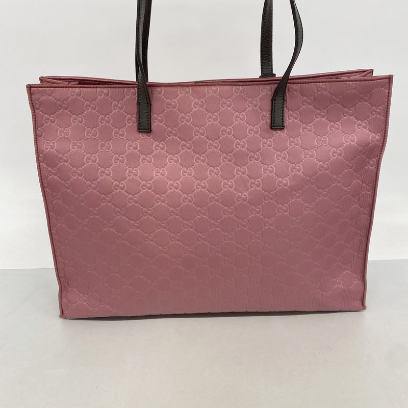 【6kd4372】グッチ トートバッグ GGナイロン 355729 ナイロン ピンク シルバー金具【中古】レディース