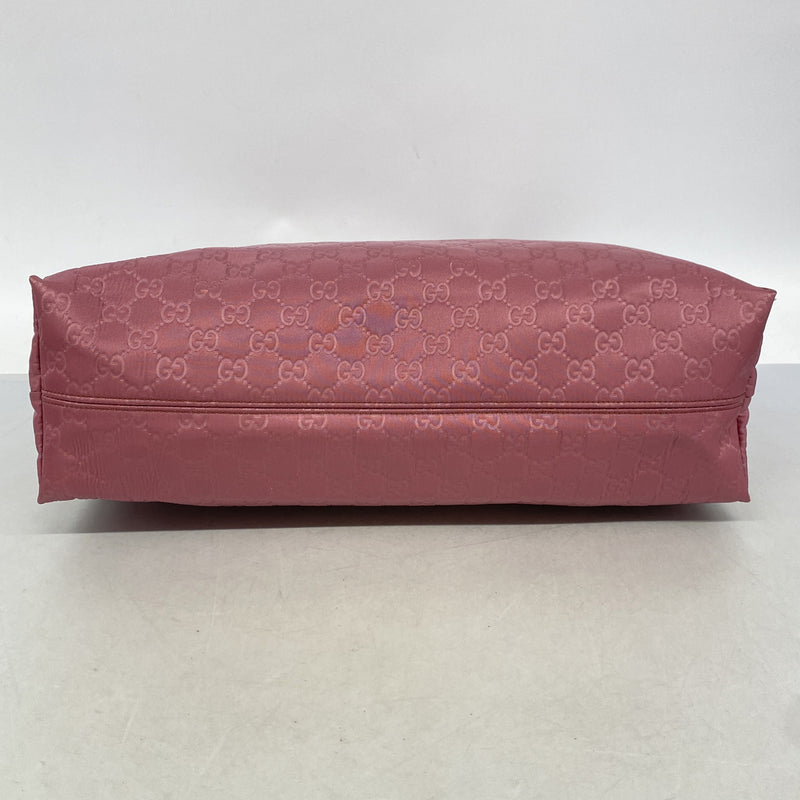 【6kd4372】グッチ トートバッグ GGナイロン 355729 ナイロン ピンク シルバー金具【中古】レディース