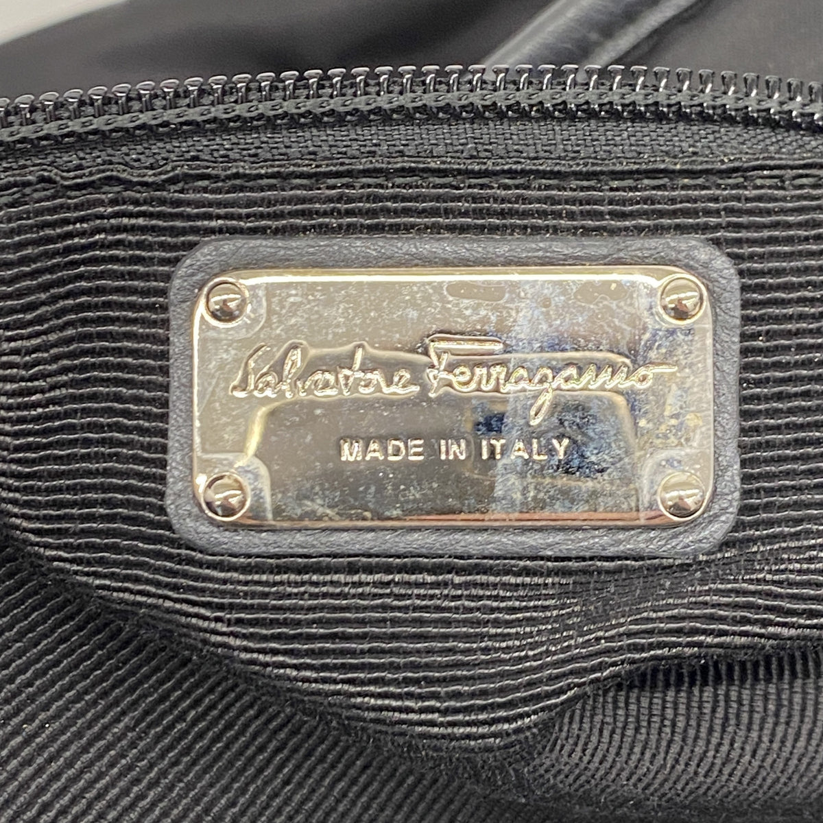 【6kd4374】サルヴァトーレフェラガモ ハンドバッグ ナイロン ブラック シルバー金具 2wayバッグ【中古】レディース