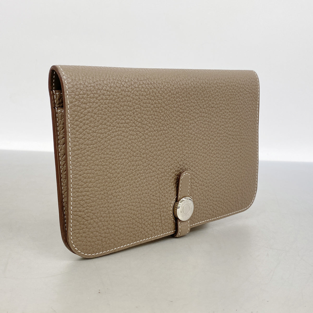 【6kd4404】エルメス 長財布 ドゴンGM トゴ エトゥープ シルバー金具 □O刻印【中古】メンズ レディース ユニセックス