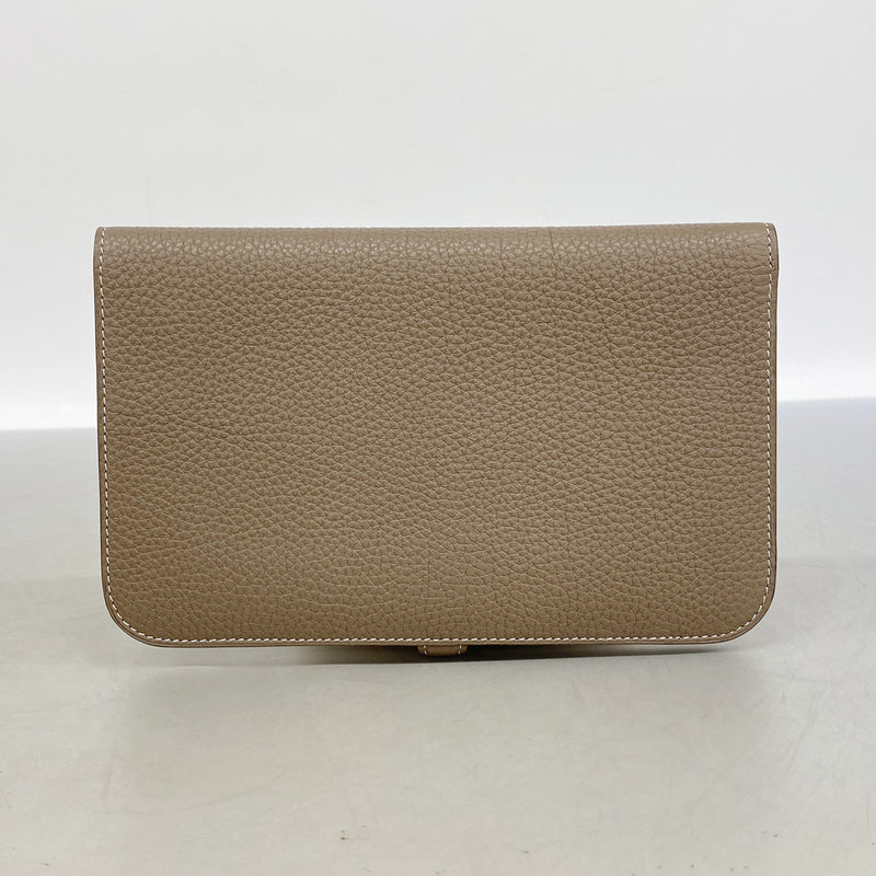 【6kd4404】エルメス 長財布 ドゴンGM トゴ エトゥープ シルバー金具 □O刻印【中古】メンズ レディース ユニセックス