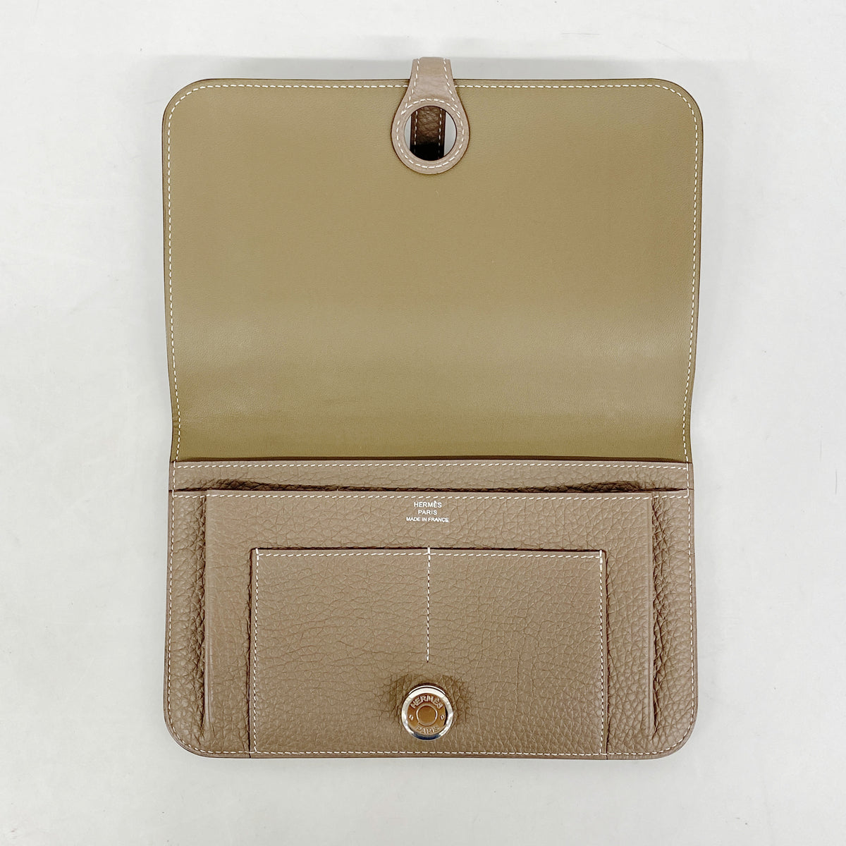 【6kd4404】エルメス 長財布 ドゴンGM トゴ エトゥープ シルバー金具 □O刻印【中古】メンズ レディース ユニセックス