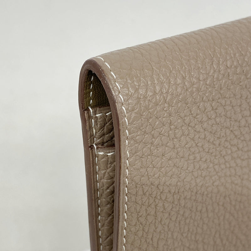 【6kd4404】エルメス 長財布 ドゴンGM トゴ エトゥープ シルバー金具 □O刻印【中古】メンズ レディース ユニセックス