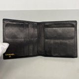 【6kd4407】シャネル 財布 キャビアスキン ブラック ゴールド金具【中古】レディース