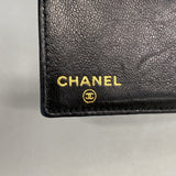 【6kd4407】シャネル 財布 キャビアスキン ブラック ゴールド金具【中古】レディース