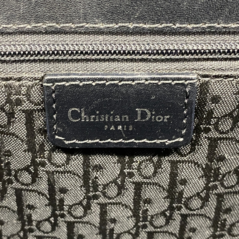 【6kd4416】クリスチャンディオール ショルダーバッグ サドル レザー ブラック シルバー金具【中古】レディース