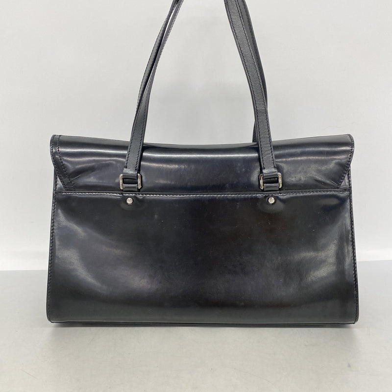 【6kd4416】クリスチャンディオール ショルダーバッグ サドル レザー ブラック シルバー金具【中古】レディース