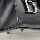 【6kd4416】クリスチャンディオール ショルダーバッグ サドル レザー ブラック シルバー金具【中古】レディース