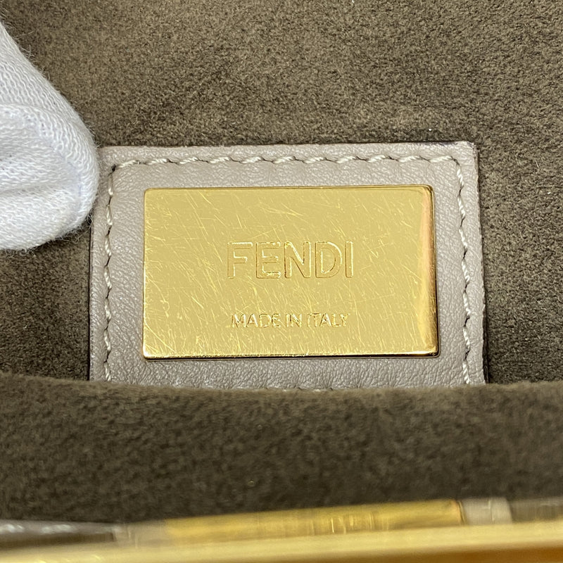【6kd4417】フェンディ ハンドバッグ ピーカブー レザー ベージュ ゴールド金具 2wayバッグ【中古】レディース