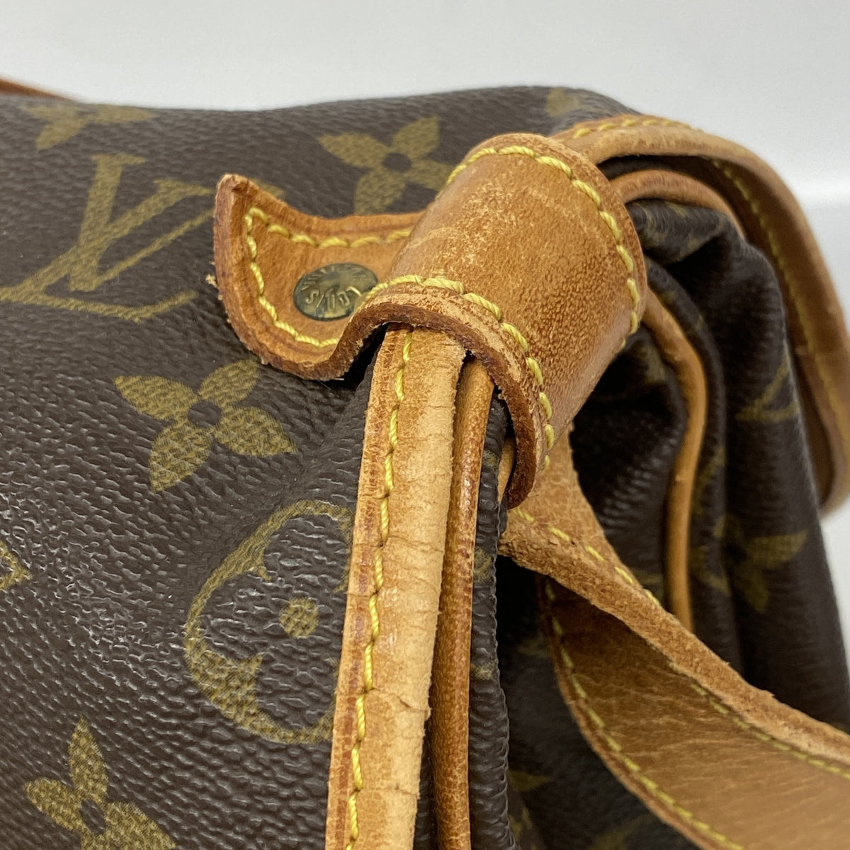 【6kd4418】ルイヴィトン ショルダーバッグ モノグラム ソミュール43 M42252 ブラウン【中古】レディース