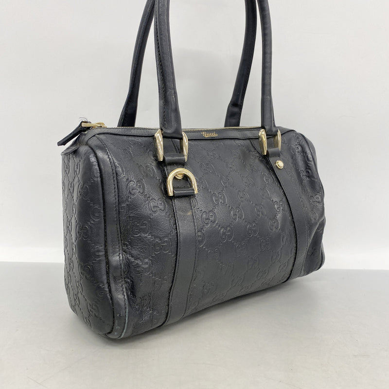 【6kd4428】グッチ ハンドバッグ グッチシマ 130942 レザー ブラック シャンパンゴールド金具【中古】レディース