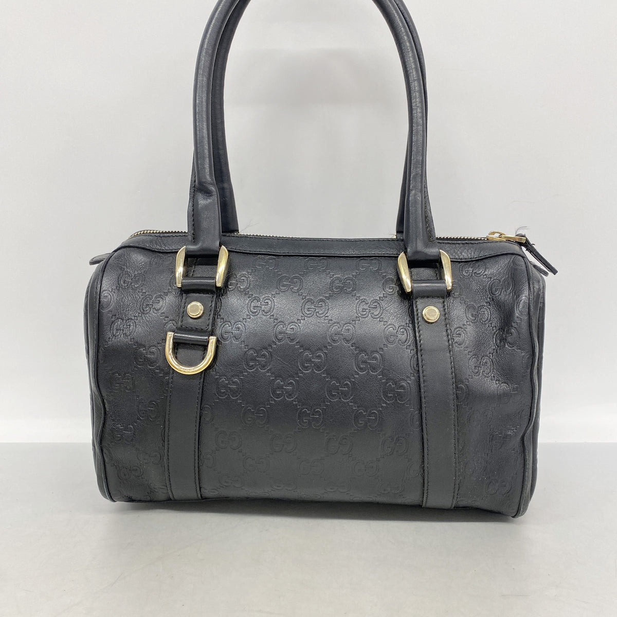 【6kd4428】グッチ ハンドバッグ グッチシマ 130942 レザー ブラック シャンパンゴールド金具【中古】レディース