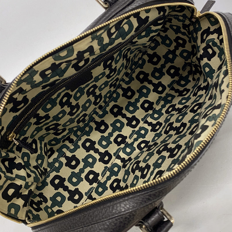 【6kd4436】グッチ ハンドバッグ ホースビット 141503 レザー ブラック シャンパンゴールド金具【中古】レディース