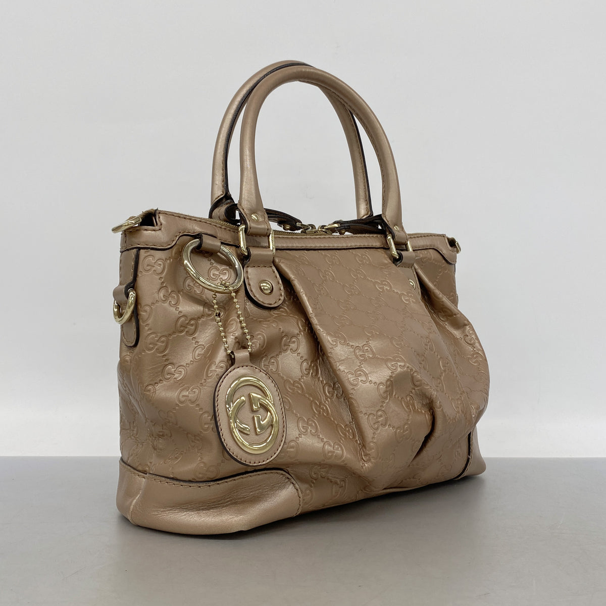 【6kd4437】グッチ ハンドバッグ グッチシマ スーキー 247902 レザー ピンク シャンパンゴールド金具 2wayバッグ【中古】レディース