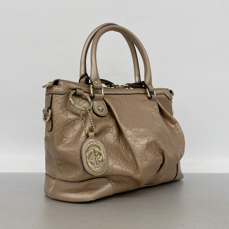【6kd4437】グッチ ハンドバッグ グッチシマ スーキー 247902 レザー ピンク シャンパンゴールド金具 2wayバッグ【中古】レディース