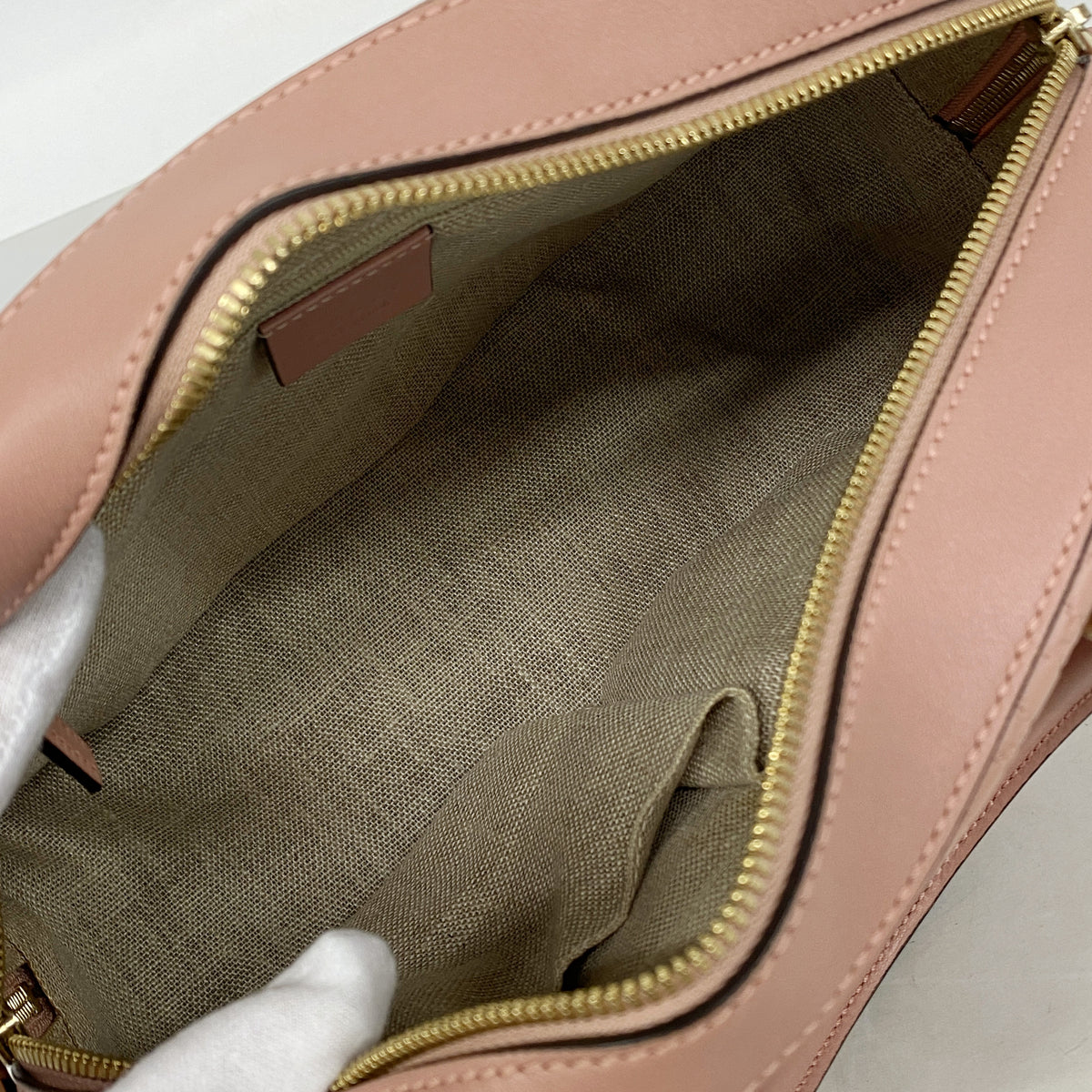【6kd4454】グッチ ハンドバッグ マイクログッチシマ 510286 レザー ピンク シャンパンゴールド金具 2wayバッグ【中古】レディース