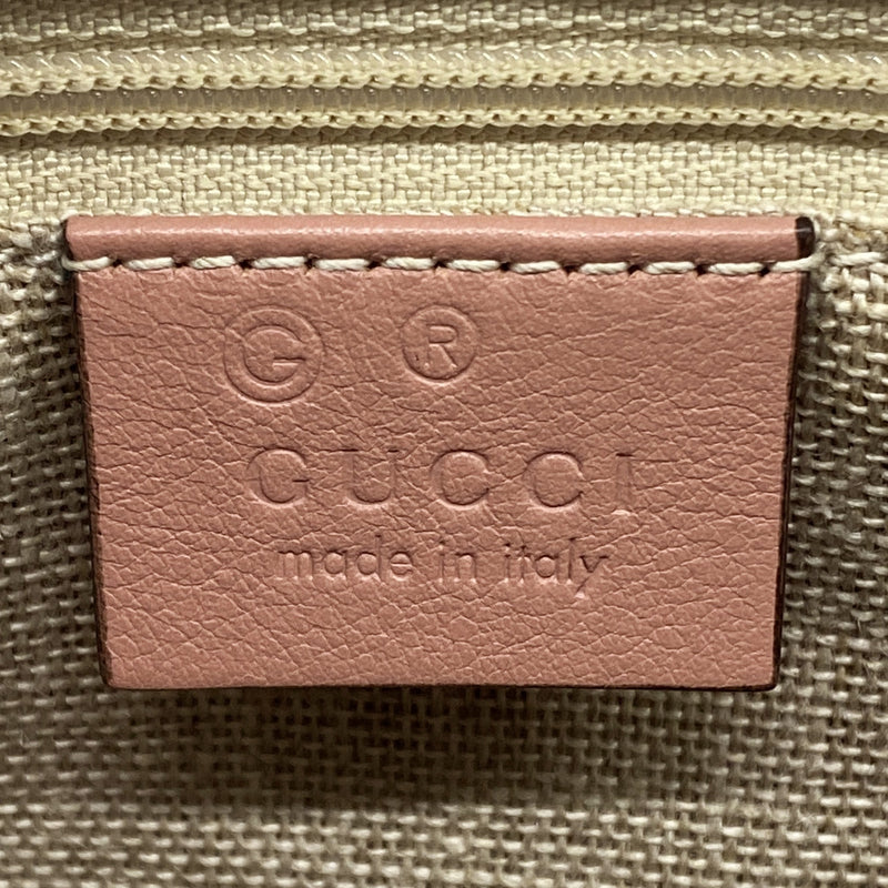【6kd4454】グッチ ハンドバッグ マイクログッチシマ 510286 レザー ピンク シャンパンゴールド金具 2wayバッグ【中古】レディース