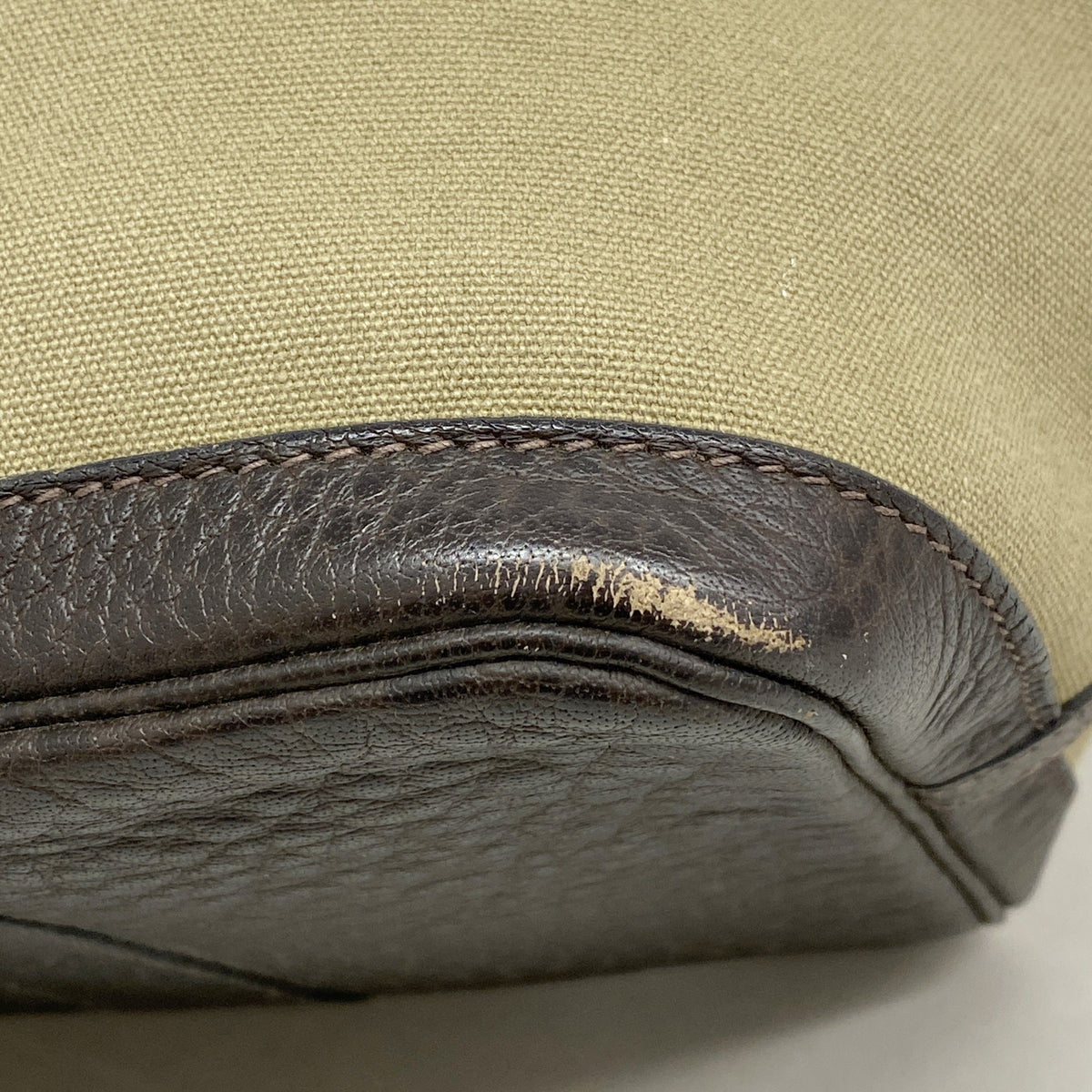 【6kd4467】エルメス トートバッグ ガーデンパーティPM トワルオフィシエ ブラウン カーキ シルバー金具 □G刻印【中古】レディース