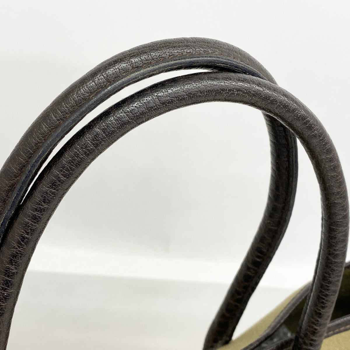 【6kd4467】エルメス トートバッグ ガーデンパーティPM トワルオフィシエ ブラウン カーキ シルバー金具 □G刻印【中古】レディース