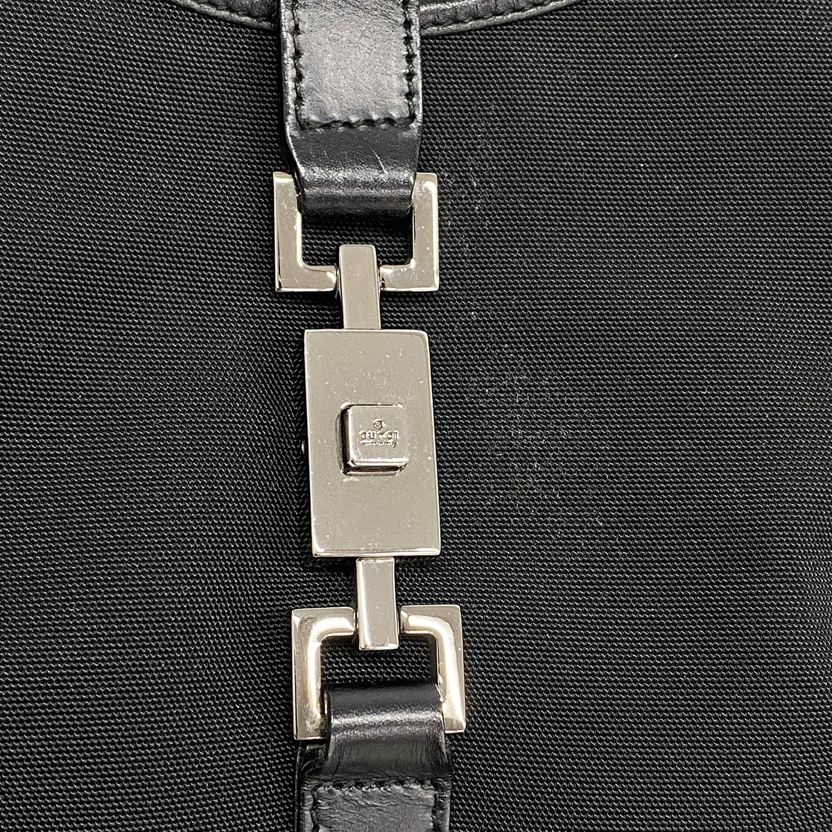 【6kd4469】グッチ ショルダーバッグ ジャッキー 002 1067 ナイロン ブラック シルバー金具【中古】レディース