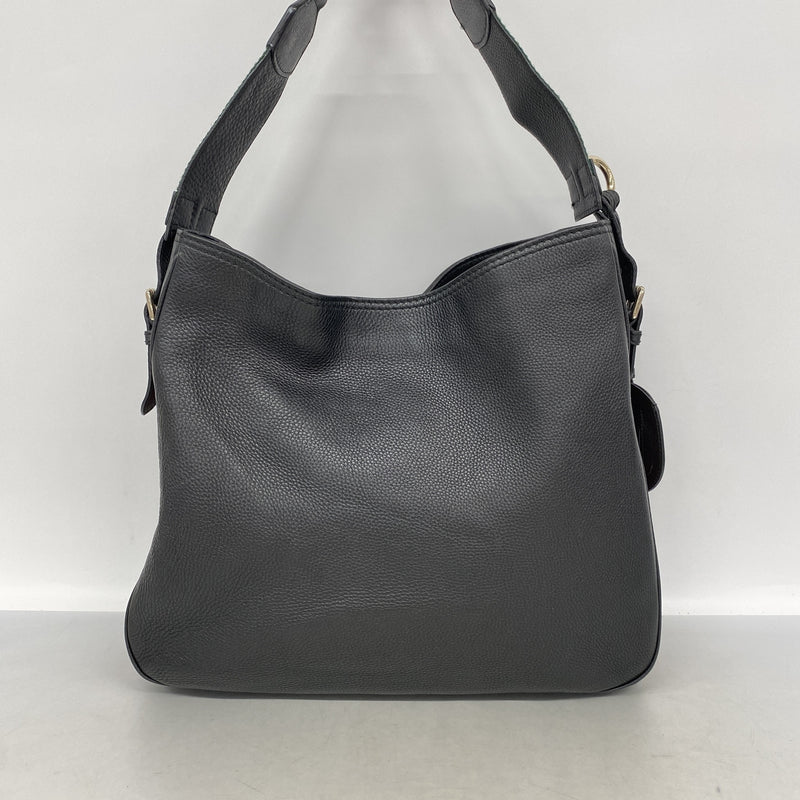 【6kd4487】グッチ ショルダーバッグ ウェビング 247597 レザー ブラック ゴールド金具【中古】レディース