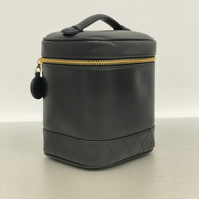 【6kd4488】シャネル バニティバッグ ビコローレ レザー ブラック ゴールド金具【中古】レディース