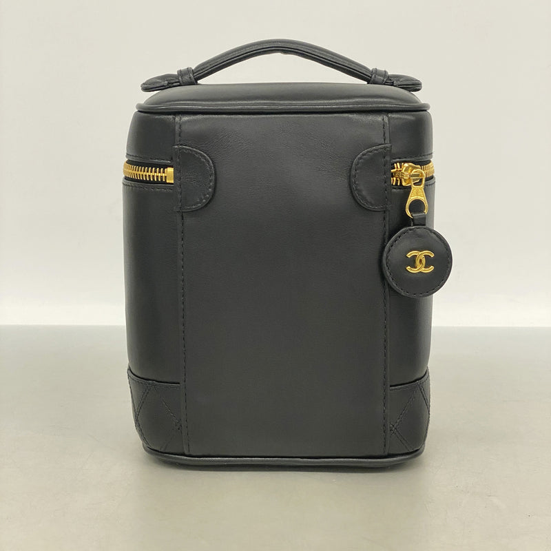 【6kd4488】シャネル バニティバッグ ビコローレ レザー ブラック ゴールド金具【中古】レディース