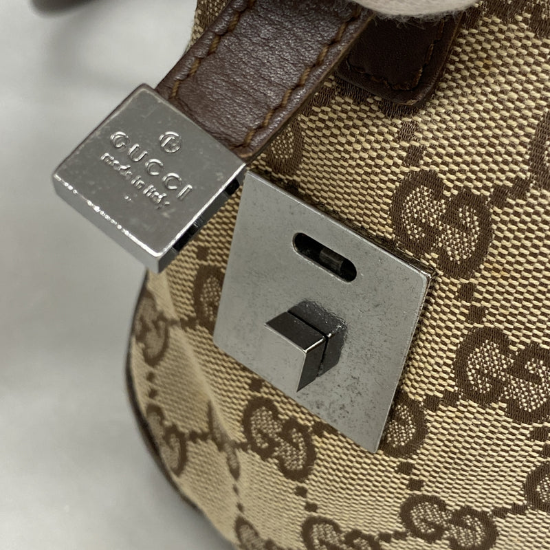 【6kd4493】グッチ ハンドバッグ GGキャンバス 000 0851 キャンバス ブラウン シルバー金具【中古】レディース