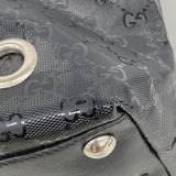 【6kd4494】グッチ トートバッグ GGインプリメ シェリーライン 374987 PVC ブラック シルバー金具【中古】レディース