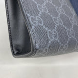 【6kd4495】グッチ クラッチバッグ GGスプリーム/シェリーライン 475316 PVC ブラック シルバー金具【中古】メンズ