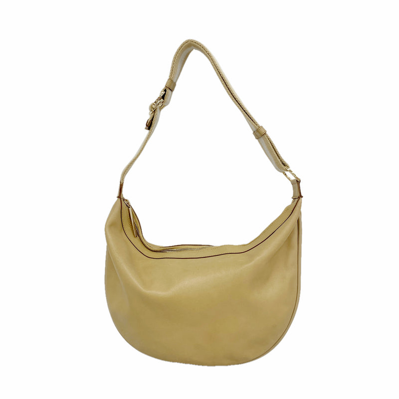 【6kd4503】グッチ ショルダーバッグ 001 4181 レザー ベージュ ゴールド金具【中古】レディース
