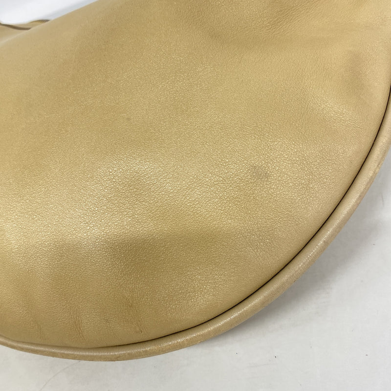 【6kd4503】グッチ ショルダーバッグ 001 4181 レザー ベージュ ゴールド金具【中古】レディース