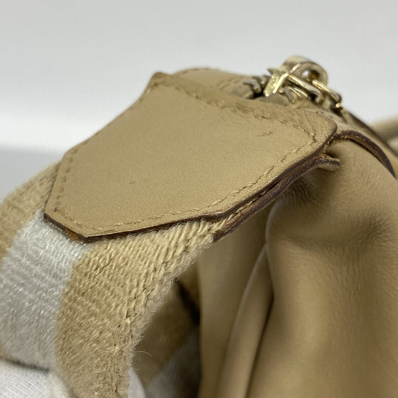 【6kd4503】グッチ ショルダーバッグ 001 4181 レザー ベージュ ゴールド金具【中古】レディース