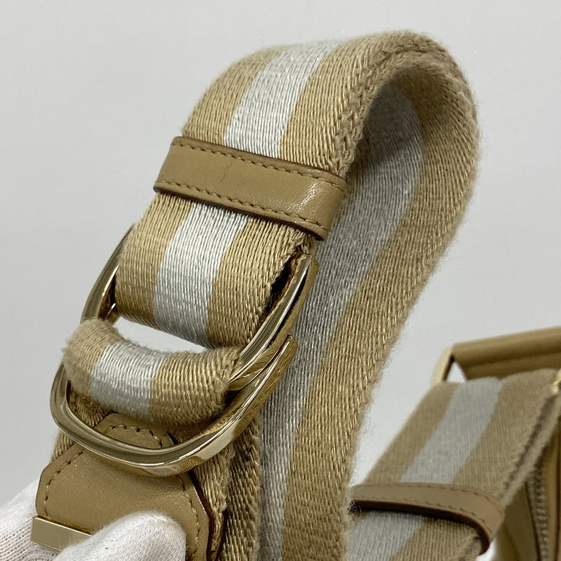 【6kd4503】グッチ ショルダーバッグ 001 4181 レザー ベージュ ゴールド金具【中古】レディース