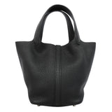 【6kd4519】エルメス ハンドバッグ ピコタンロックPM トリヨンクレマンス ブラック シルバー金具 D刻印【中古】レディース