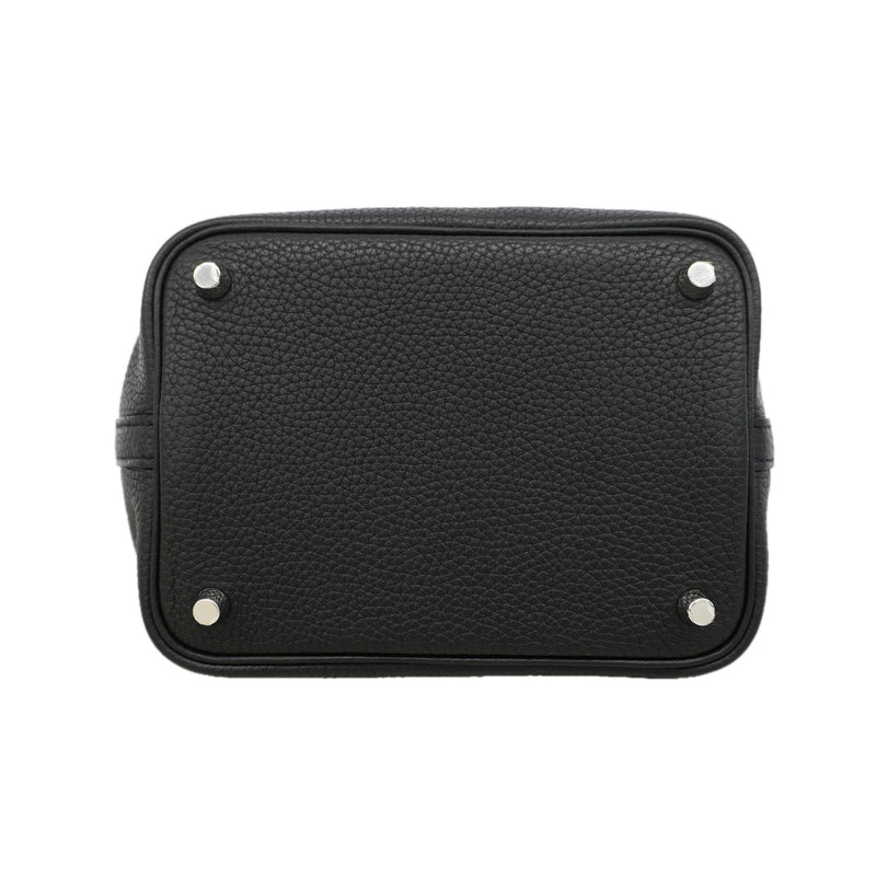 【6kd4519】エルメス ハンドバッグ ピコタンロックPM トリヨンクレマンス ブラック シルバー金具 D刻印【中古】レディース