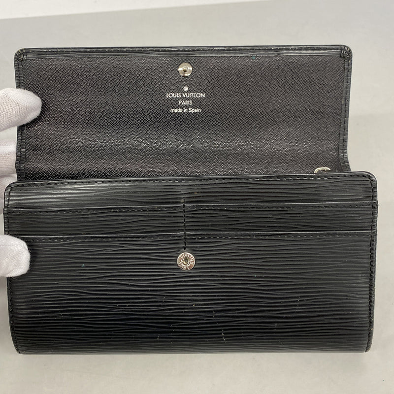 【6kd4536】ルイヴィトン 長財布 エピ ポルトフォイユサラ M63742 ノワール【中古】レディース