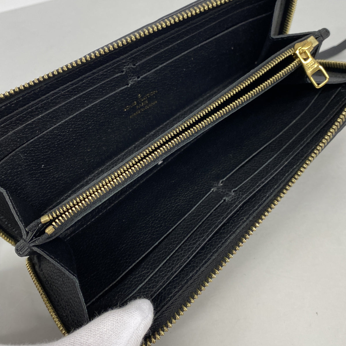【6kd4538】ルイヴィトン 長財布 モノグラム・アンプラント ポルトフォイユクレマンス M60171 ノワール【中古】レディース