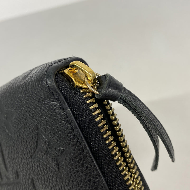 【6kd4538】ルイヴィトン 長財布 モノグラム・アンプラント ポルトフォイユクレマンス M60171 ノワール【中古】レディース