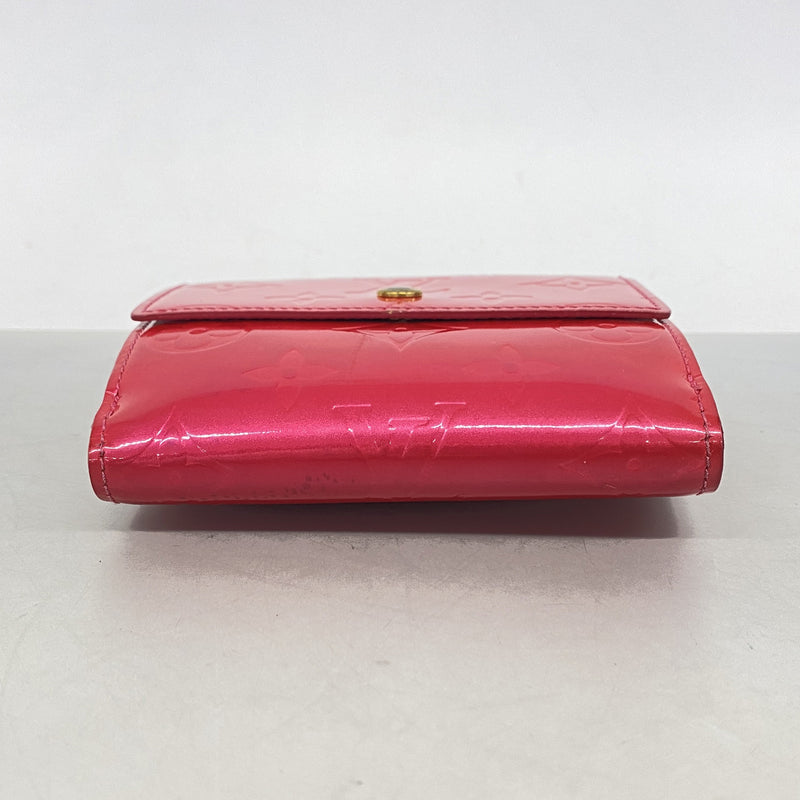 【6kd4539】ルイヴィトン 三つ折り財布 ヴェルニ ポルトモネビエカルトクレディ M91248 フューシャピンク【中古】レディース