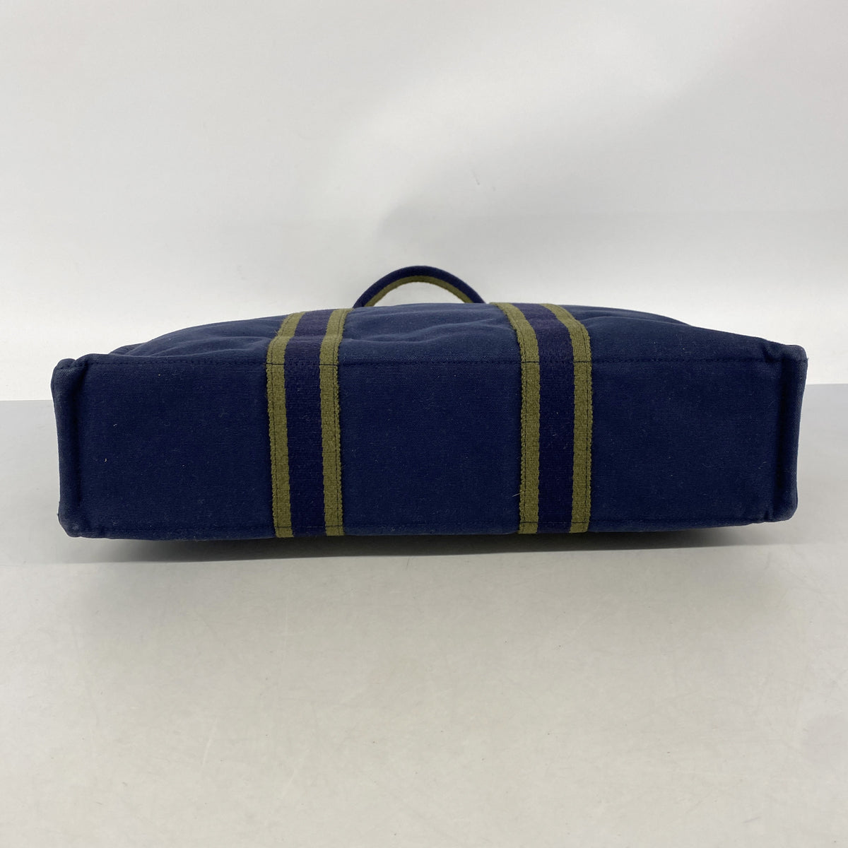 【6kd4542】エルメス トートバッグ フールトゥMM キャンバス ネイビー シルバー金具【中古】メンズ レディース ユニセックス